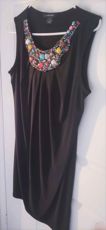 New Linda Lundstrom Black Sleeveless Dress Beaded Stones Summer in Women's - Dresses & Skirts in Markham / York Region - Image 3