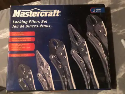 New Mastercraft locking plier set. 5pcs