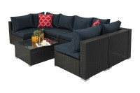 7 Piece Patio Set Sectional with Coffee Table
