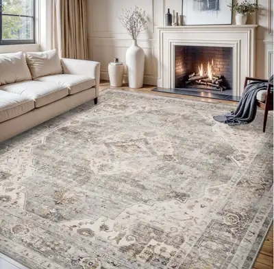 Montvoo-Area Rug 8X10 Rugs for Living Room-Grey Machine, View more