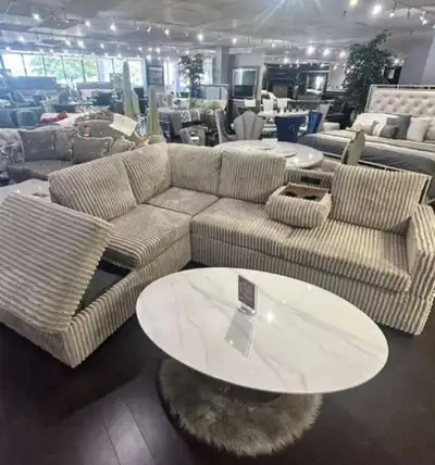 Corduroy Sectional Sofa with Storage, View more