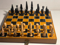 VINTAGE, AFRICAN CHESS PIECES, HAND CRAVED, WOODEN, TRULY EXCEPT
