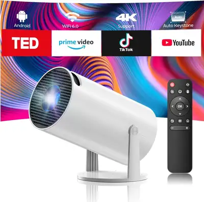 Mini/Portable Projector w/WiFi and Bluetooth 5 + Auto Keystone, View more