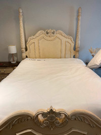 Vintage queen bed with nightstands