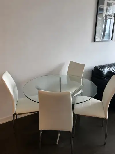 glass dining room table and chairs, View more