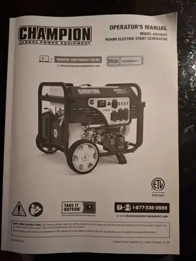 I'm selling a used Champion 9500W/12,000W portable generator with electric start, perfect for provid...