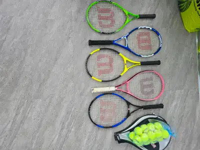 Wilson Tennis Racket & Balls, View more