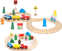 NEW Wooden Train Tracks Toys for Toddler, 33 Pieces Magnetic