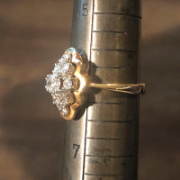 Diamond Custom Certified 14+18k YG Ring Mothers Day $900 Special