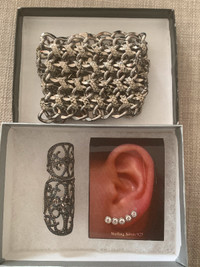 Fashionable Knuckle Ring, Bracelet &amp; Earring