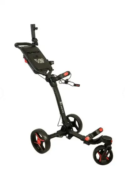 Brand New 3 Wheel Foldable Golf Push Cart Axglo V2 Features Swivel front wheel with lock feature Com...