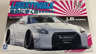 Aoshima 1/24 LB Works Nissan Skyline R35 GT-R Version 2 car model. The kit is brand new and never st...