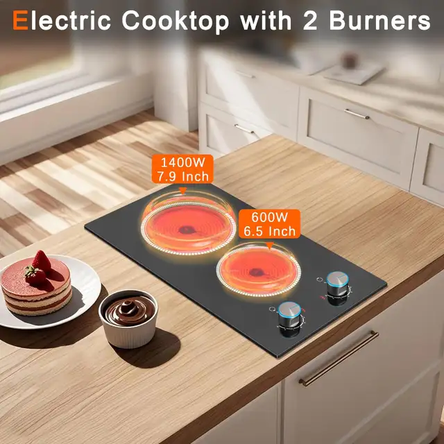 NEW Electric Cooktop 2 Burners,12 inch Built in Radiant Ceramic in Stoves, Ovens & Ranges in Markham / York Region - Image 3