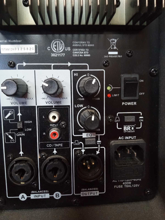 Wharfedale Pro - Titan 12 Active Speakers  in Pro Audio & Recording Equipment in Dawson Creek - Image 3