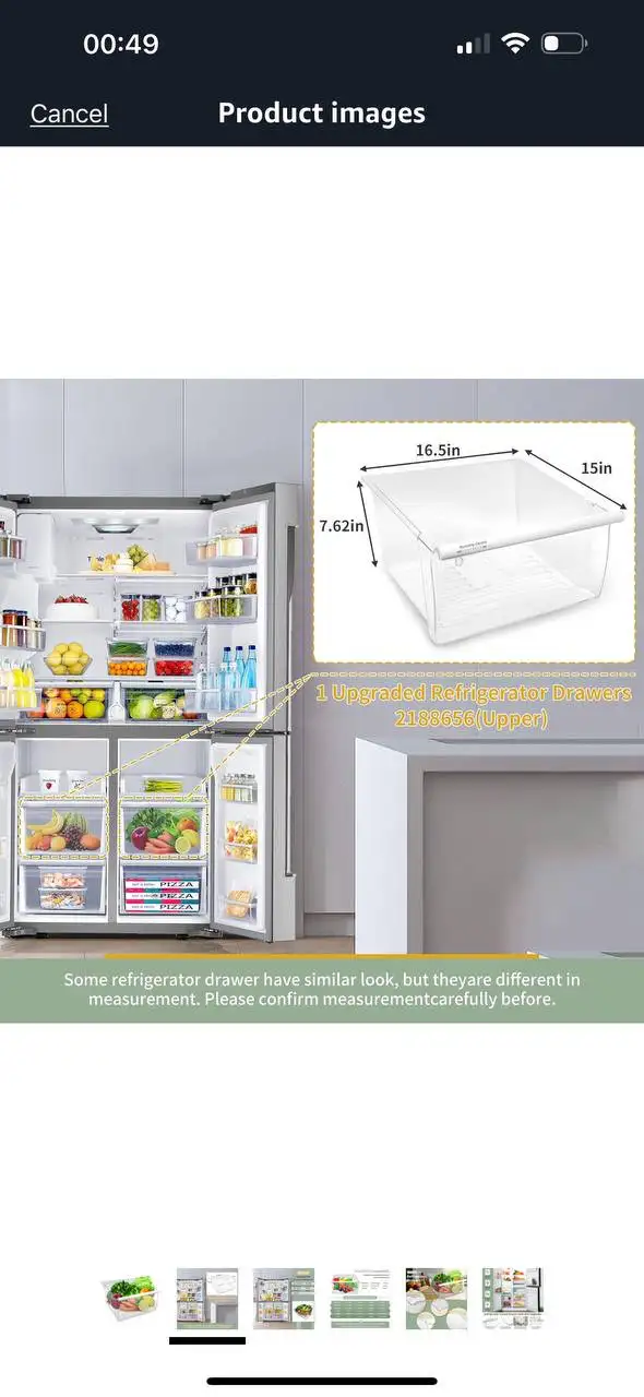 Whirlpool / Kenmore Fridge Crisper Drawer Bin – Brand New in Refrigerators in Kitchener / Waterloo - Image 4