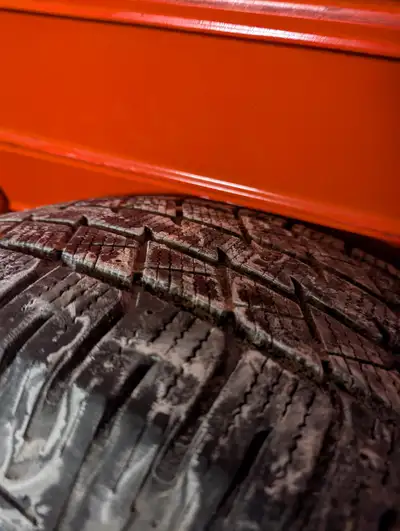 DECENT USED SET OF WINTER TRUCK TIRES NO ISSUES, UNEVEN WEAR OR PLUGS 8\32" 75% JUST SITTING IN GARA...