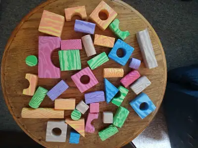 There's a bunch of different shapes and colors of foam playing blocks.. Pickup on Monaghan road in P...