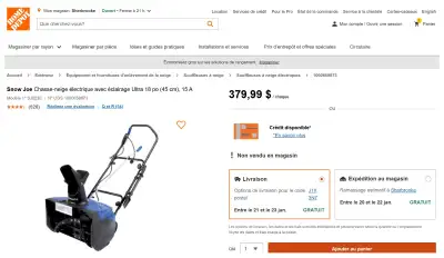 Souffleuse  SnowJoe  15 Amp,  10  heures  d'usure,  $300, View more
