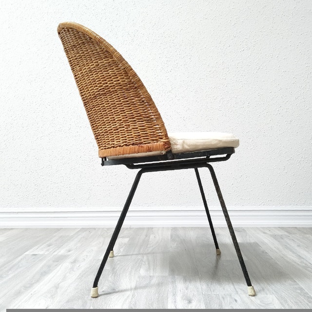 1950s IRON AND WICKER NEVARUST CHAIR BY MAURIZIO TEMPESTINI Chairs