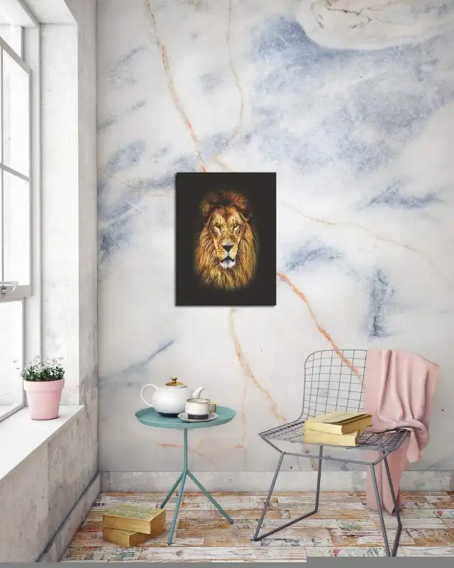 Mighty Lion Animal Painting Print on Canvas Framed Ready to Hang in Arts & Collectibles in City of Toronto - Image 5