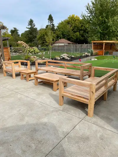 I make all my Sectionals couches, tables and benches custom made and per order they start at 150.00....