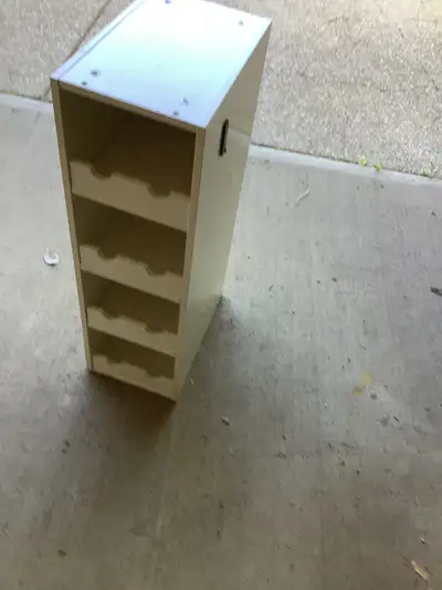 Portable White Melamine Wine Cabinet, View more