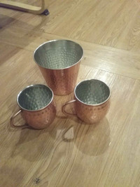 Copper plated mugs & ice pail