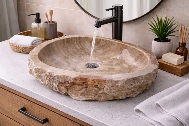Natural Stone Vessel Sinks ✨️ in Plumbing, Sinks, Toilets & Showers in Edmonton - Image 8
