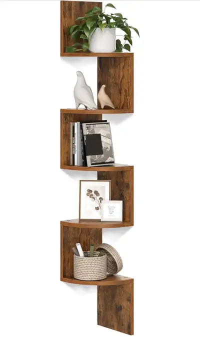 Modern Zigzag Wall-Mounted Corner Shelf, View more