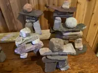 HOMEMADE INUKSHUK MADE WITH NATURAL MATERIALS-ONE OF KIND