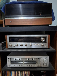 1974 Receiver/Turntable/Cassette+stand+records