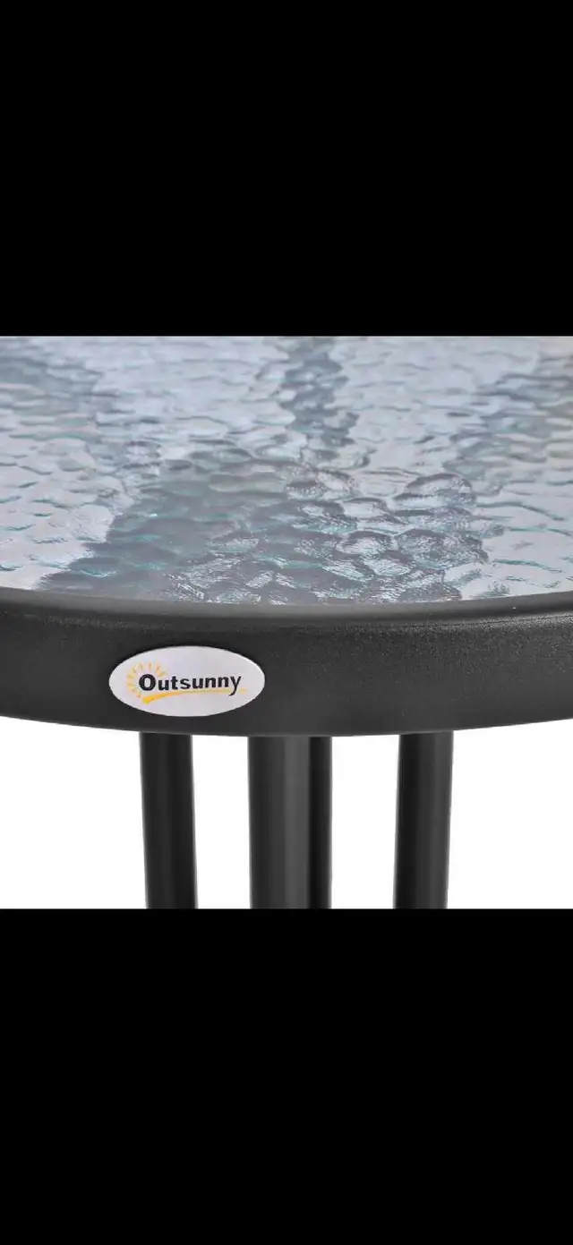 24"Patio Table Round Tempered Glass Top Outdoor Dining Steel Fra in Patio & Garden Furniture in Markham / York Region - Image 10