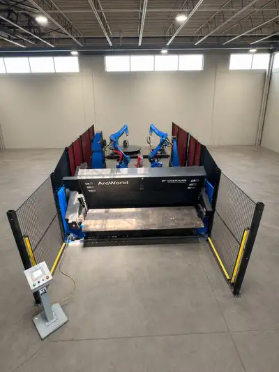 Dual Yaskawa Motoman MA1400 DX100 Robotic MIG Welding Cell, View more