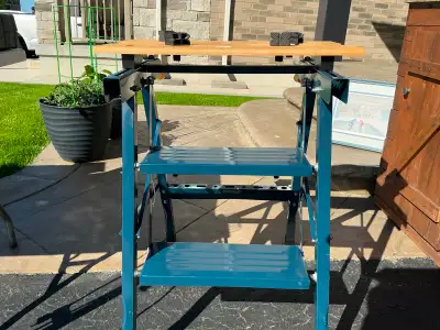 Steel folding work table / saw horse, View more