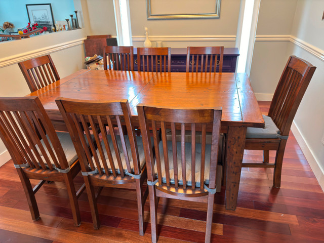 Reclaimed Wood Dining Table and 10 Chairs 96”x44” in Dining Tables & Sets in Richmond - Image 3