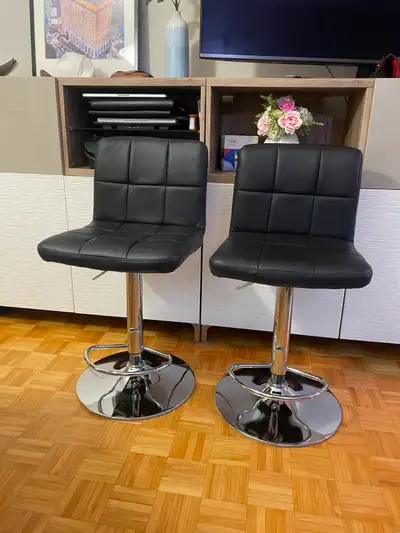 Black Bar Stools/Counter Height Chairs (Set of 2), View more