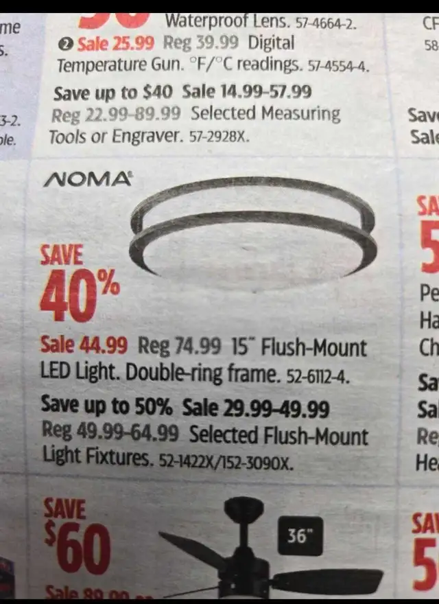 NOMA Flush Mount Light in Indoor Lighting & Fans in Mississauga / Peel Region - Image 3