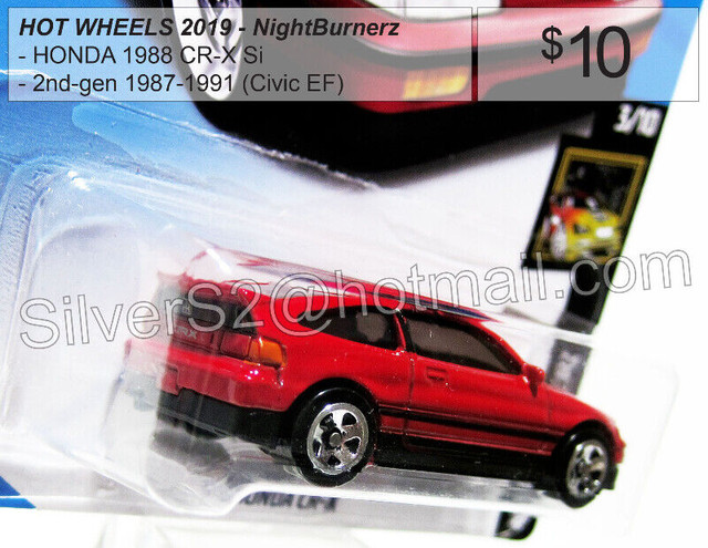 - ~ HOT WHEELS 2019 Ed HONDA 1988 CR-X Si Red ~ - in Toys & Games in City of Toronto - Image 3