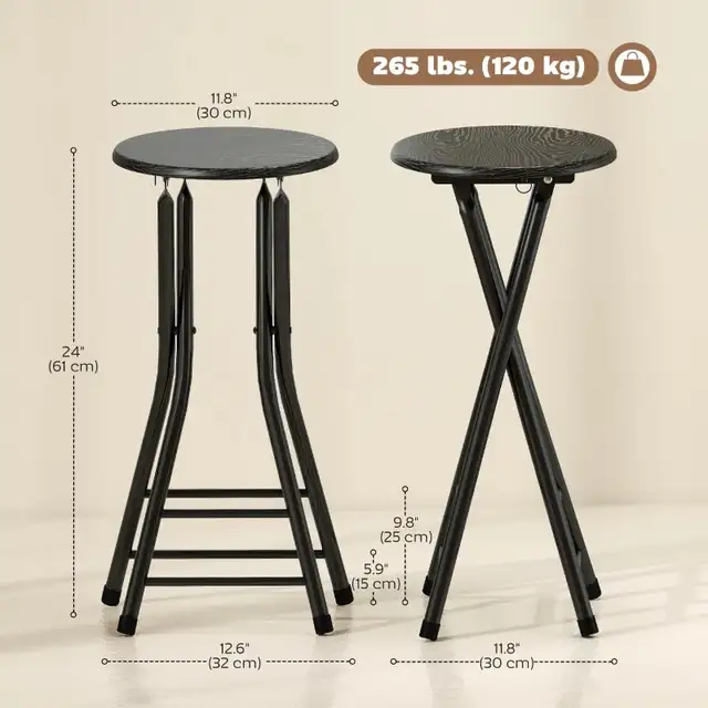 Foldable Barstool, Counter Height Bar Stool w Footrest and S in Chairs & Recliners in Markham / York Region - Image 10
