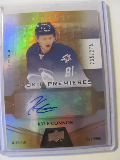 Upper Deck Kyle Connor Trilogy Rainbow Autograph Level 2, Numbered 235 of 275