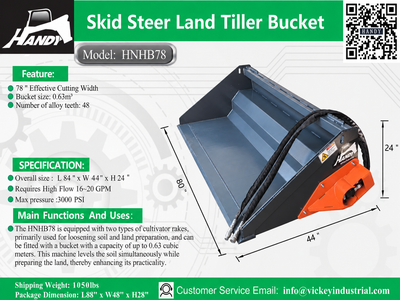 Handy 78" Power Rake Soil Conditioner Bucket Skid Steer, View more