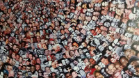 3,000 famous and infamous faces poster, 40" x 27" size