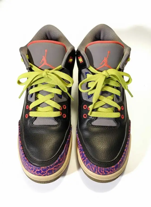 2013 Air Jordan 3 Retro "Joker" - Dark Concord/Electric Green
