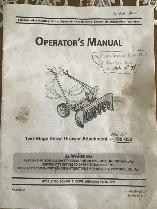 Cub cadet 42” tractor snowblower/wheel weights/tire chains  in Lawnmowers & Leaf Blowers in Annapolis Valley - Image 7