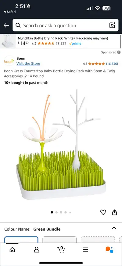 Boon baby drying rack, perfect for bottles & pacifies, comes with white tree accessory. Pickup Sherw...