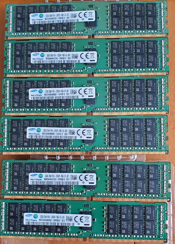 6 x 32GB DDR4 ECC-R 2933MHz RDIMMs for Mac Pro 2019 dans Composants de système  à Longueuil/Rive Sud