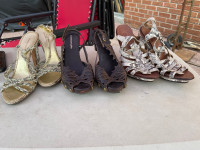 Ladies high heel sandals (Bcbg Maxazria) size 6 leather
