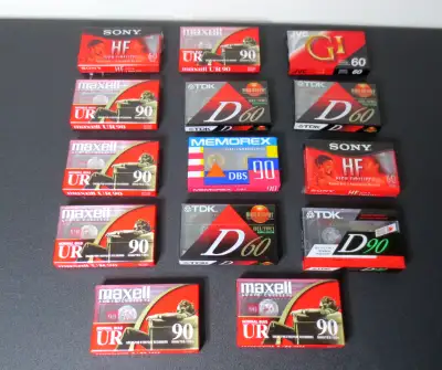 14 Cassette Tapes for Recording Music or Voice All Type 1 (Normal Bias) Lengths 60 and 90 minutes ta...