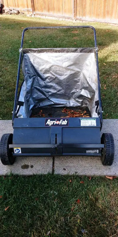 Agrifab 24" lawn sweeper. Used twice only. Retails at $300+ Selling for $150.00 cash