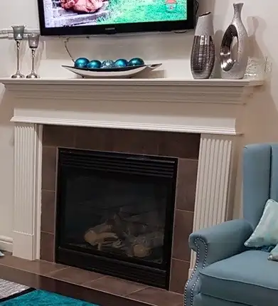 Wood Fireplace Mantel and Gas Fireplace for Sale, View more